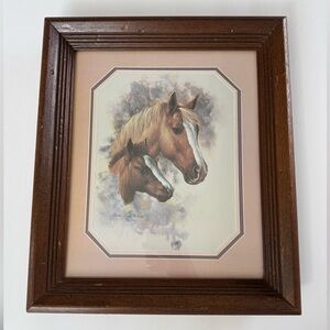 Vintage Horse Portrait‎ Print by Doris Scott Nelson in Rustic Wood Frame